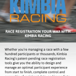 Kimbia Racing's site as seen on an iPhone